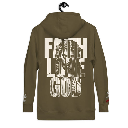 Christ the Redeemer in Military Green – handmade Christian products in Black, Military Green, and Latte by JLD Designs Co.