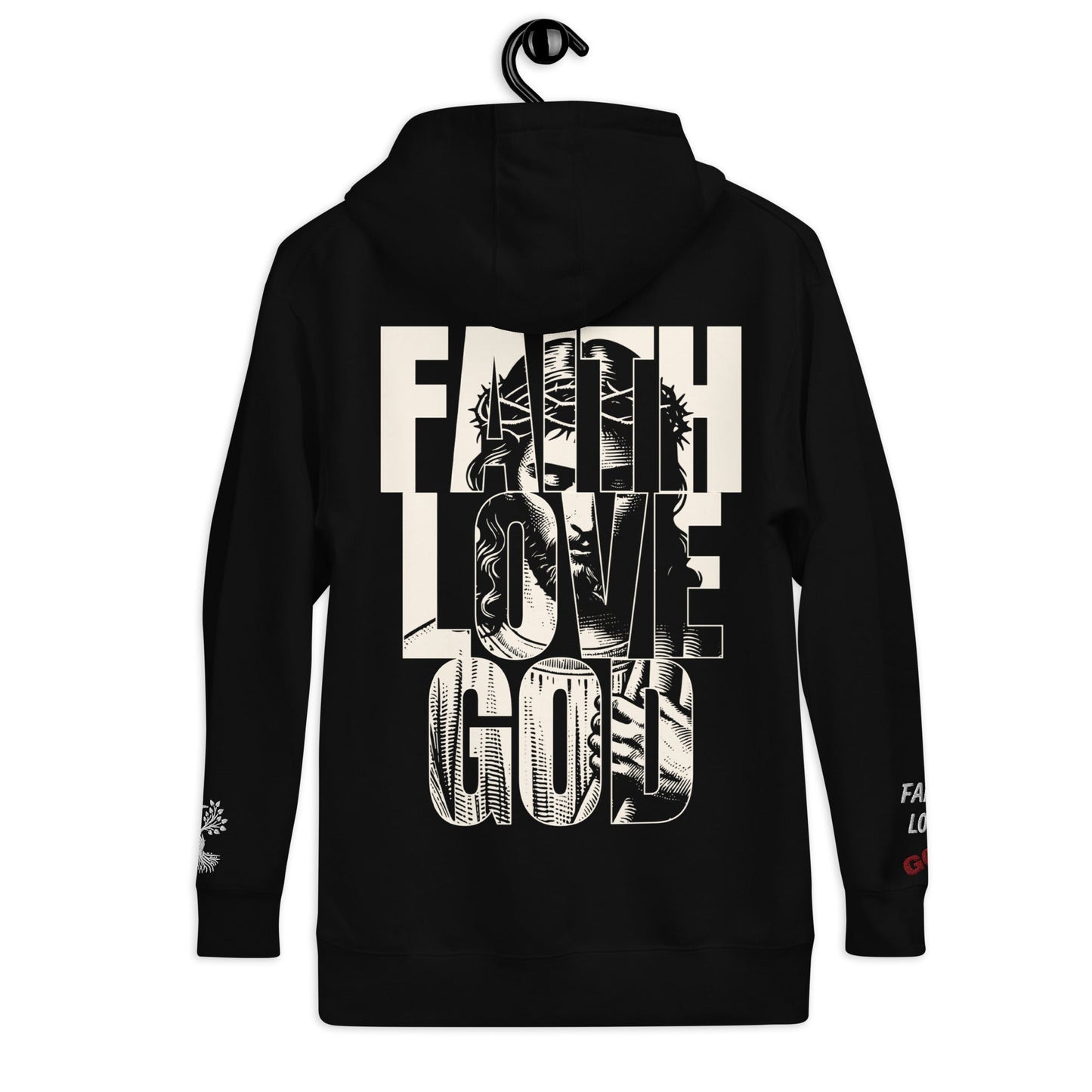 Christ the Redeemer in Black – handmade Christian products in Black, Military Green, and Latte by JLD Designs Co.