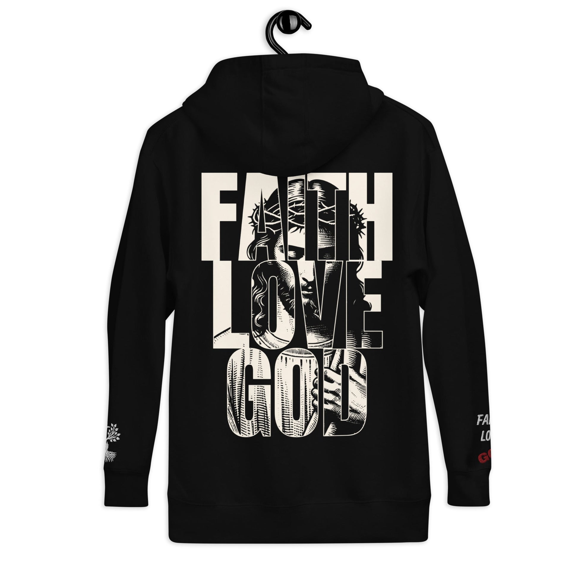 Christ the Redeemer in Black – handmade Christian products in Black, Military Green, and Latte by JLD Designs Co.