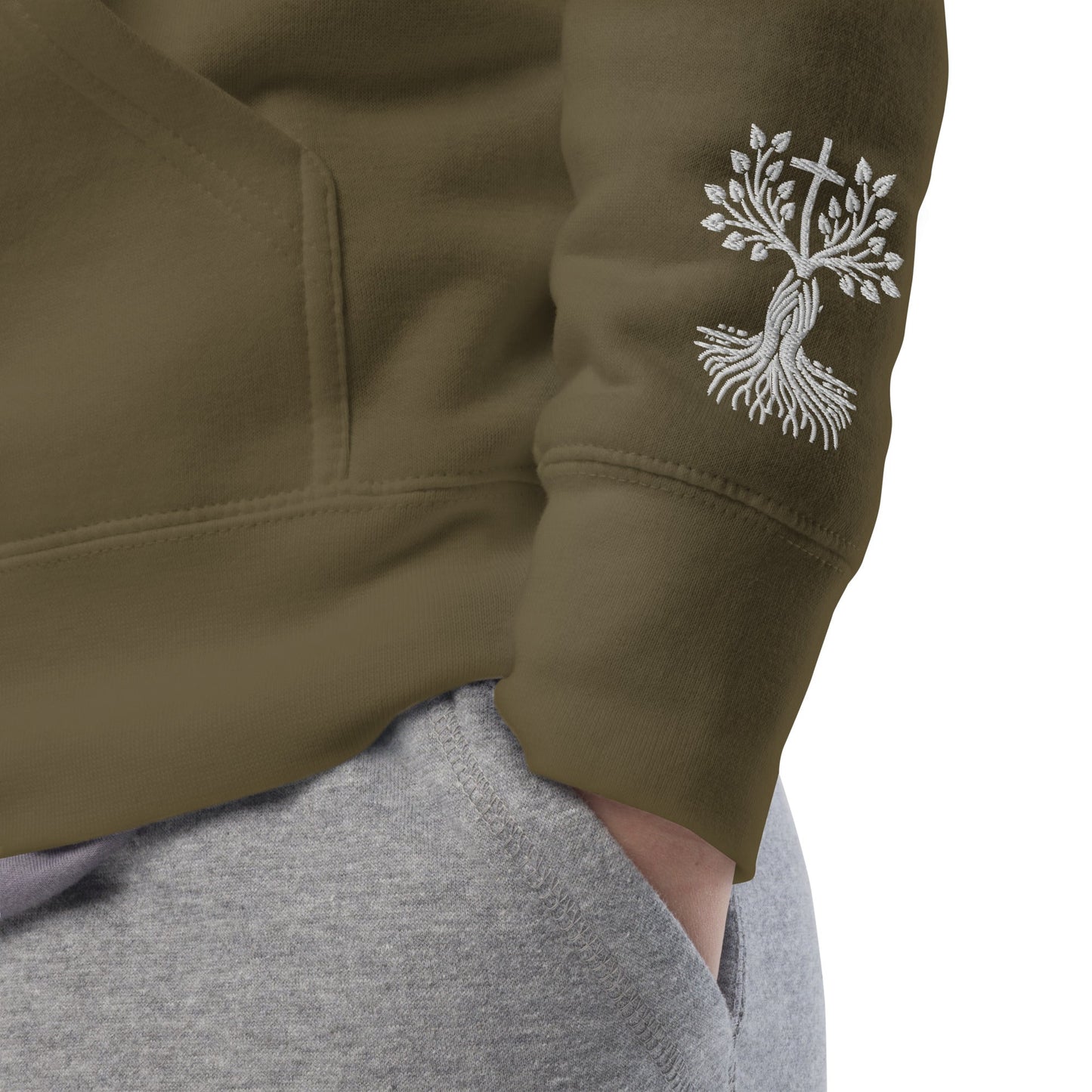 Cristo Redentor in Military Green – handmade Christian products in Black, Military Green, and Latte by JLD Designs Co.