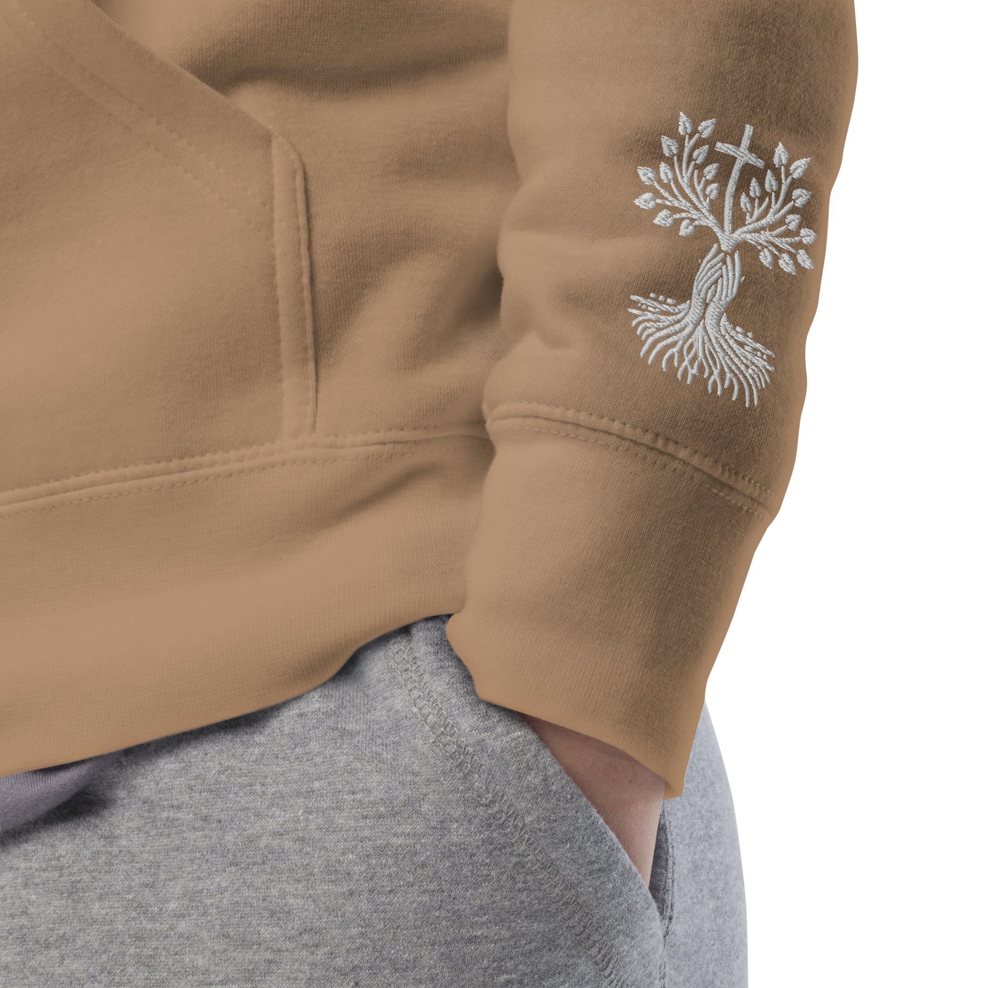 Cristo Salvador in Latte – handmade Christian products in Black, Military Green, and Latte by JLD Designs Co.