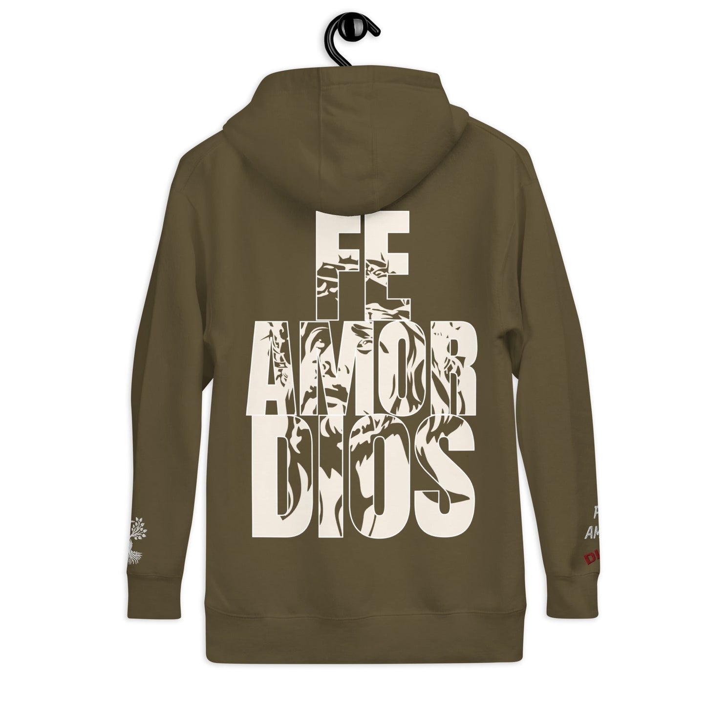 Cristo Salvador in Military Green – handmade Christian products in Black, Military Green, and Latte by JLD Designs Co.