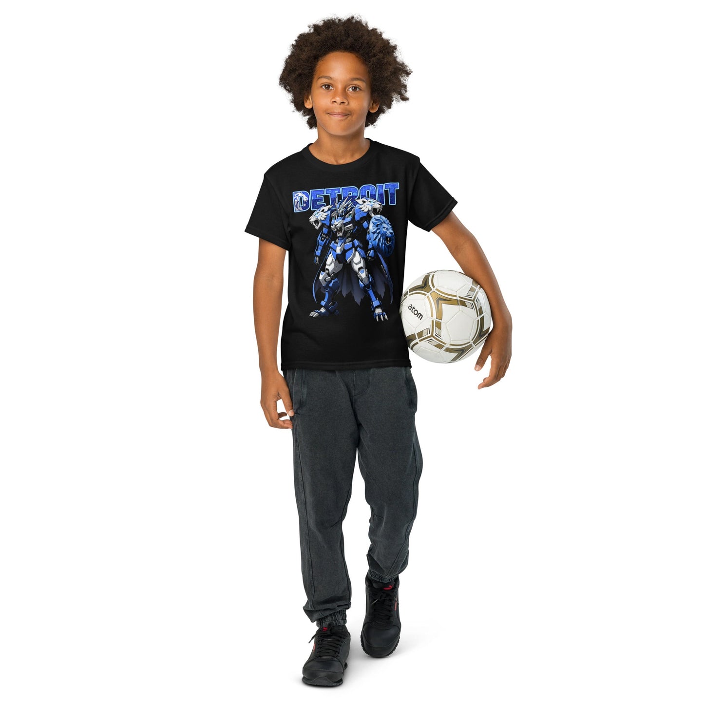 Detroit Lion Youth in Black – handmade Christian products in Black, Military Green, and Latte by JLD Designs Co.