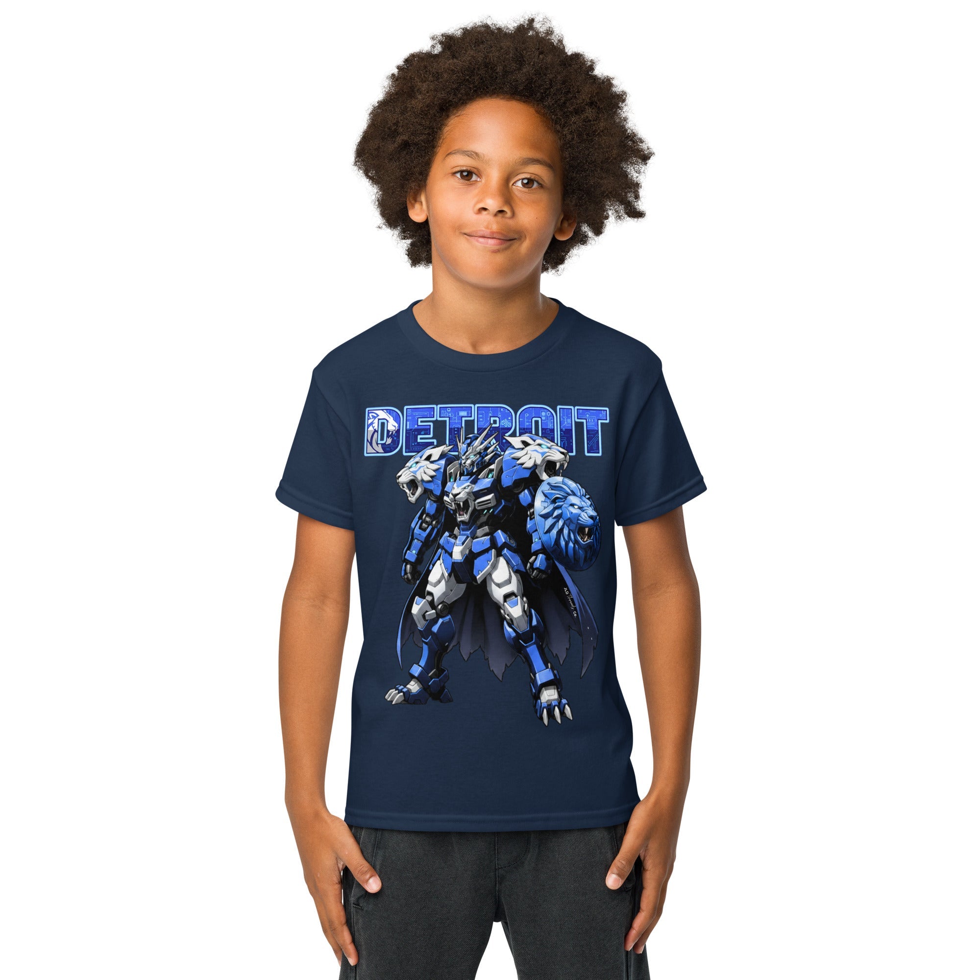 Detroit Lion Youth in Navy – handmade Christian products in Black, Military Green, and Latte by JLD Designs Co.