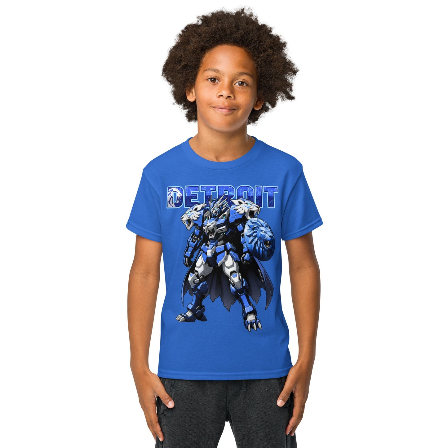 Detroit Lion Youth in Royal – handmade Christian products in Black, Military Green, and Latte by JLD Designs Co.