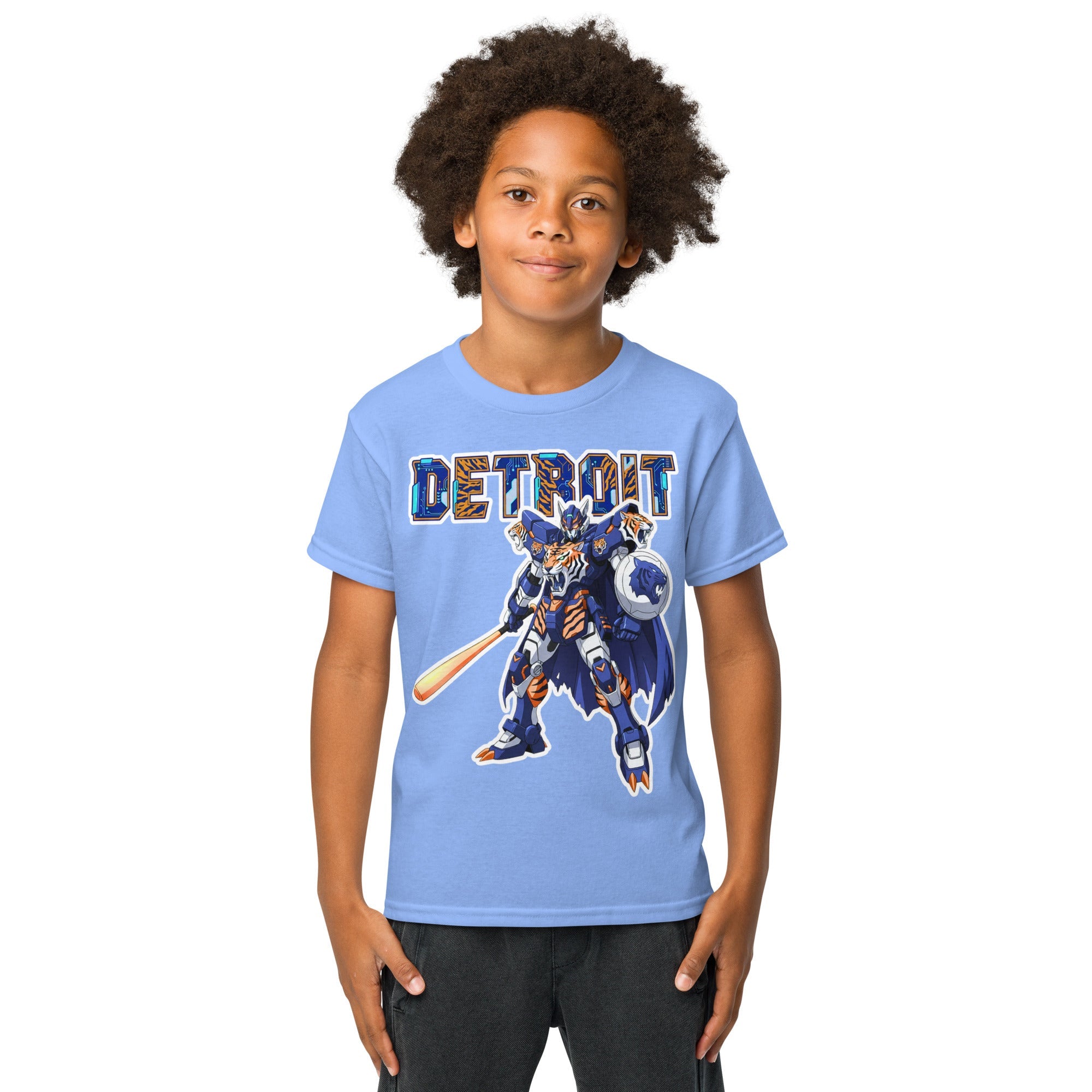 Detroit Tiger Youth in Carolina Blue – handmade Christian products in Black, Military Green, and Latte by JLD Designs Co.