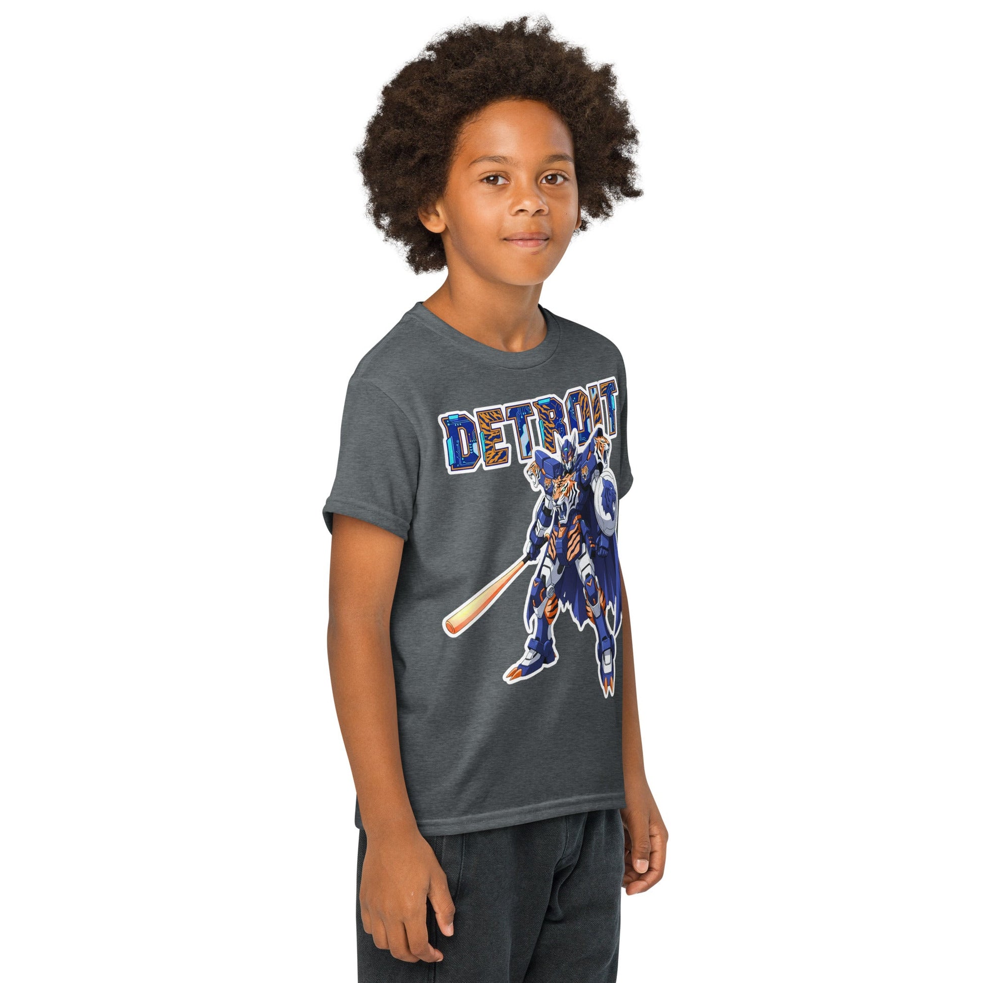 Detroit Tiger Youth in Dark Heather – handmade Christian products in Black, Military Green, and Latte by JLD Designs Co.