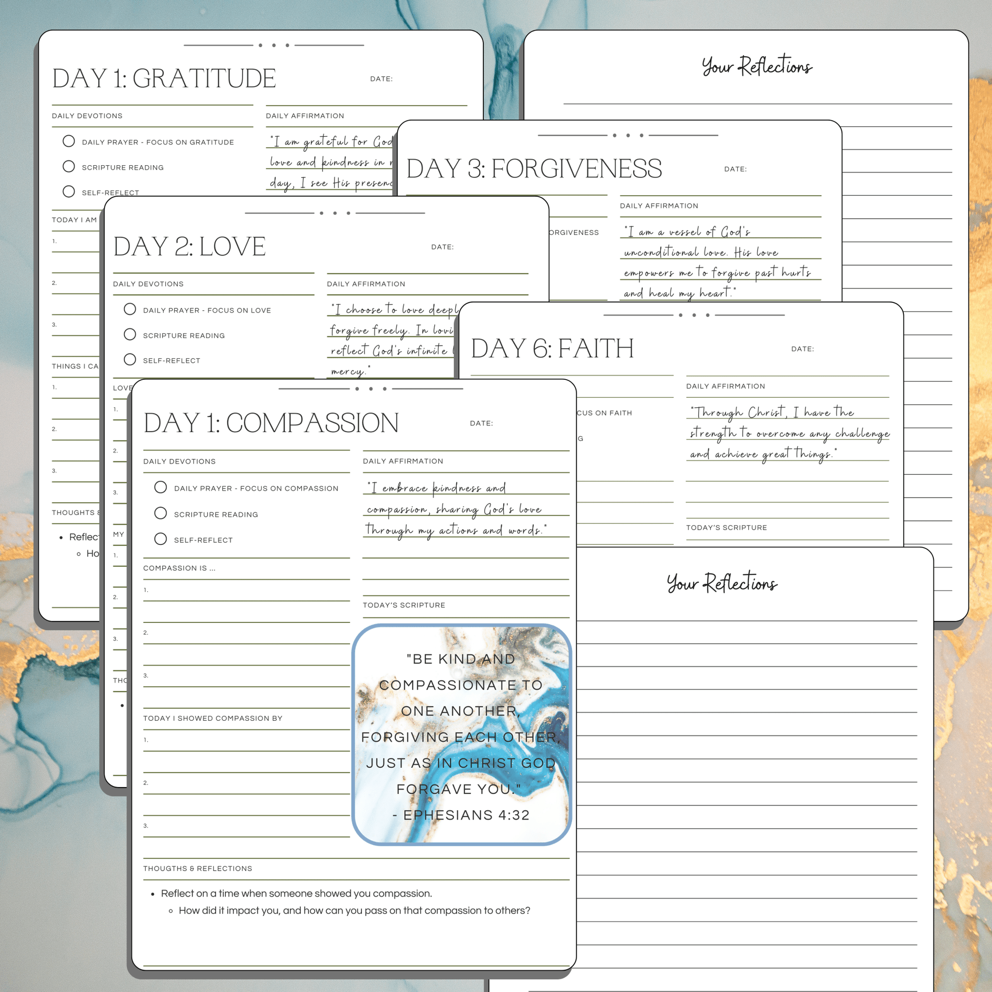 Graceful Reflections: Blue in – handmade Christian products in Black, Military Green, and Latte by JLD Designs Co.