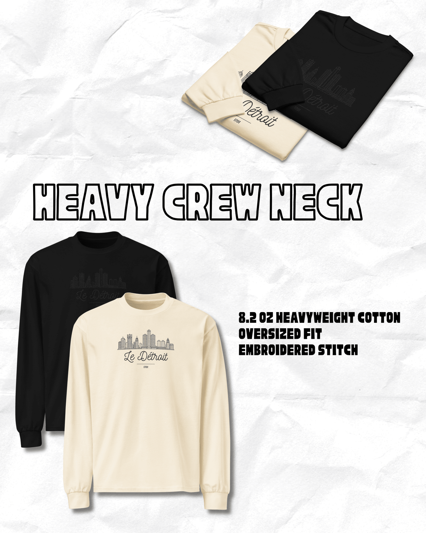 Le Détroit Heavy Long Sleeve T - SHIRT – handmade Christian products JLD Designs Co.