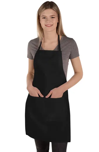 Embroidered Apron in Black