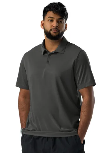 Adidas Space-Dyed Polo in Black Melange